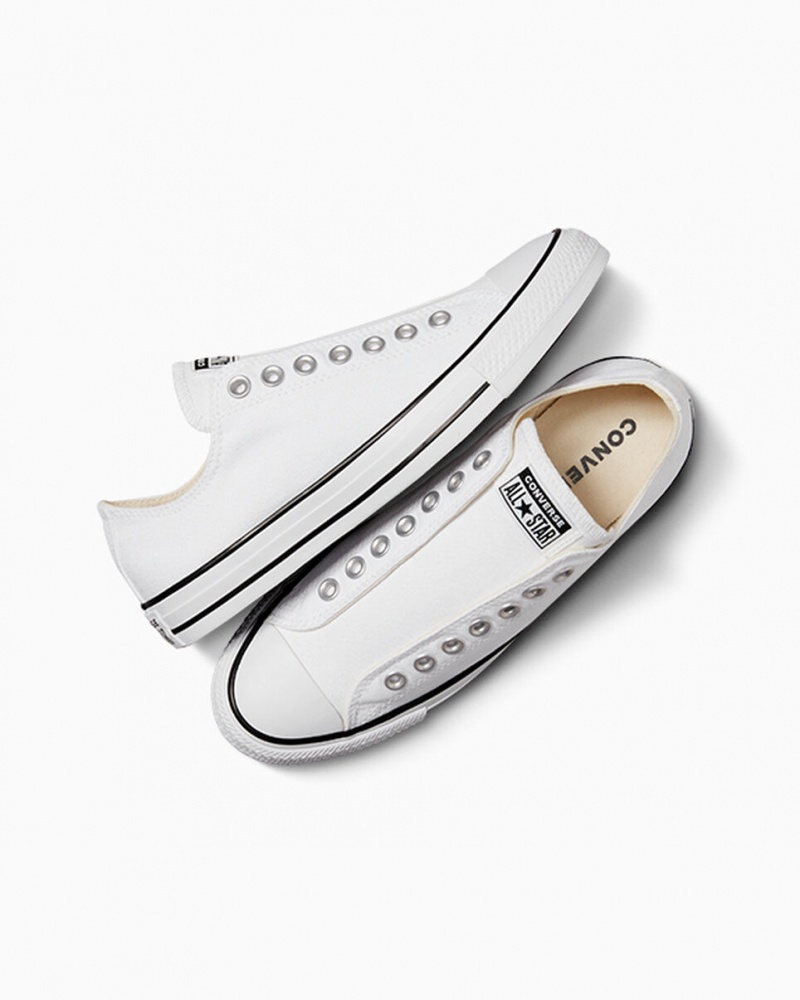 Converse Chuck Taylor All Star Slip Vita Svarta Vita | 543WMHPUR