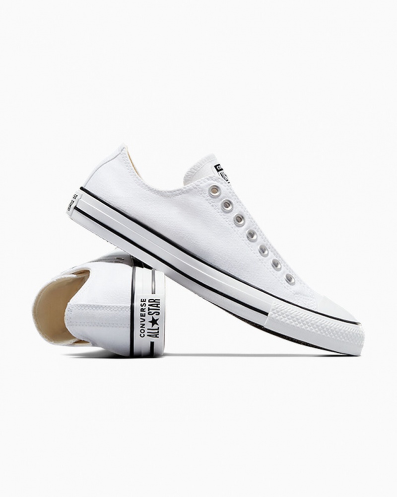 Converse Chuck Taylor All Star Slip Vita Svarta Vita | 543WMHPUR