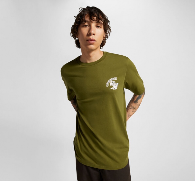 Converse Chuck Tours Tryck T-Shirt Gröna | 540VBFWHA
