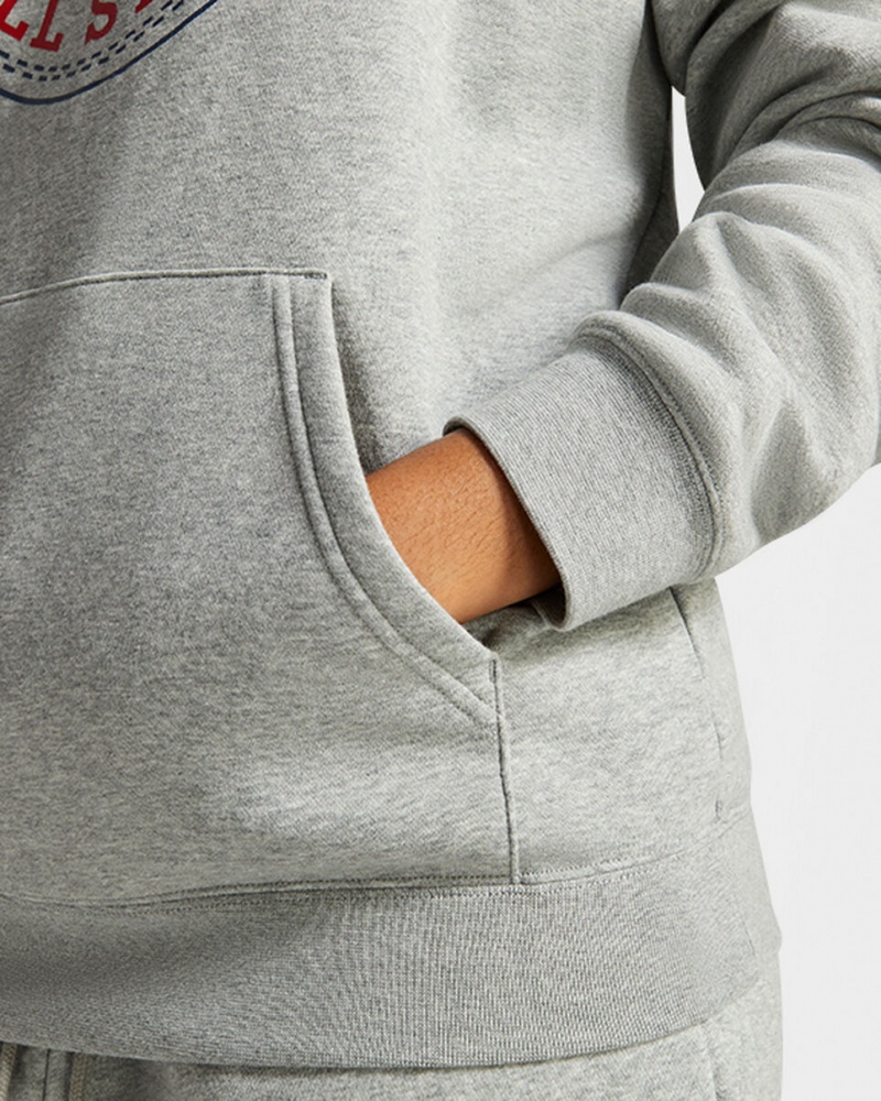 Converse Converse Go-To All Star Patch Standard-Fit Fleece Pullover Hoodie Grå | 254XGINRU