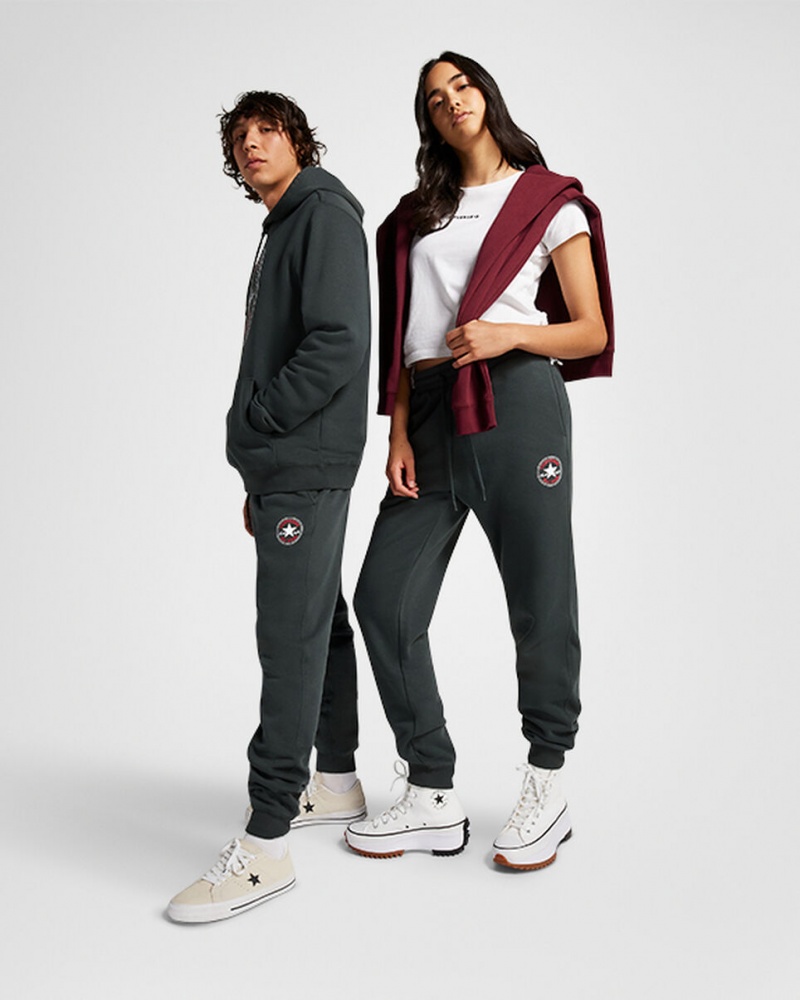 Converse Converse Go-To All Star Patch Standard-Fit Fleece Sweatpants Gröna | 249HSPERI