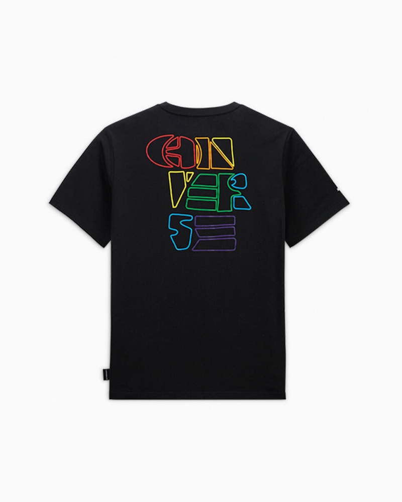 Converse Converse Go-To All Star Pride Deconstructed Tryck T-Shirt Svarta | 863LJDIFG