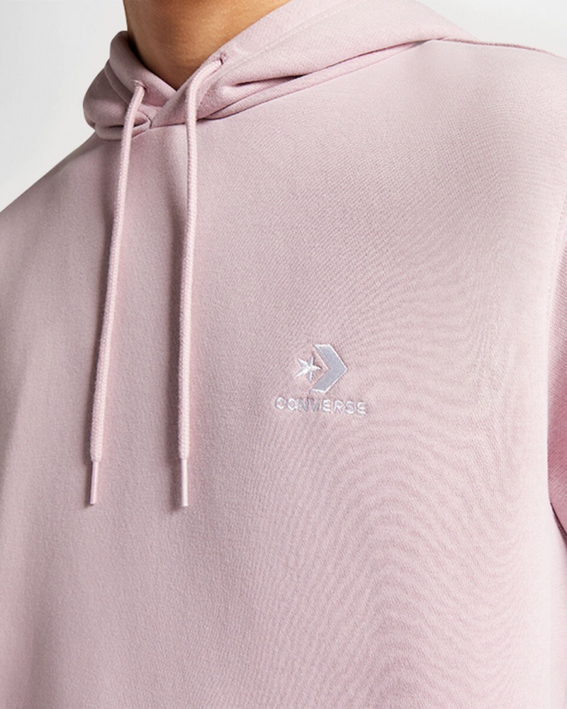 Converse Converse Go-To Embroidered Star Chevron Standard-Fit Fleece Hoodie Phantom Violet | 465SCANMF