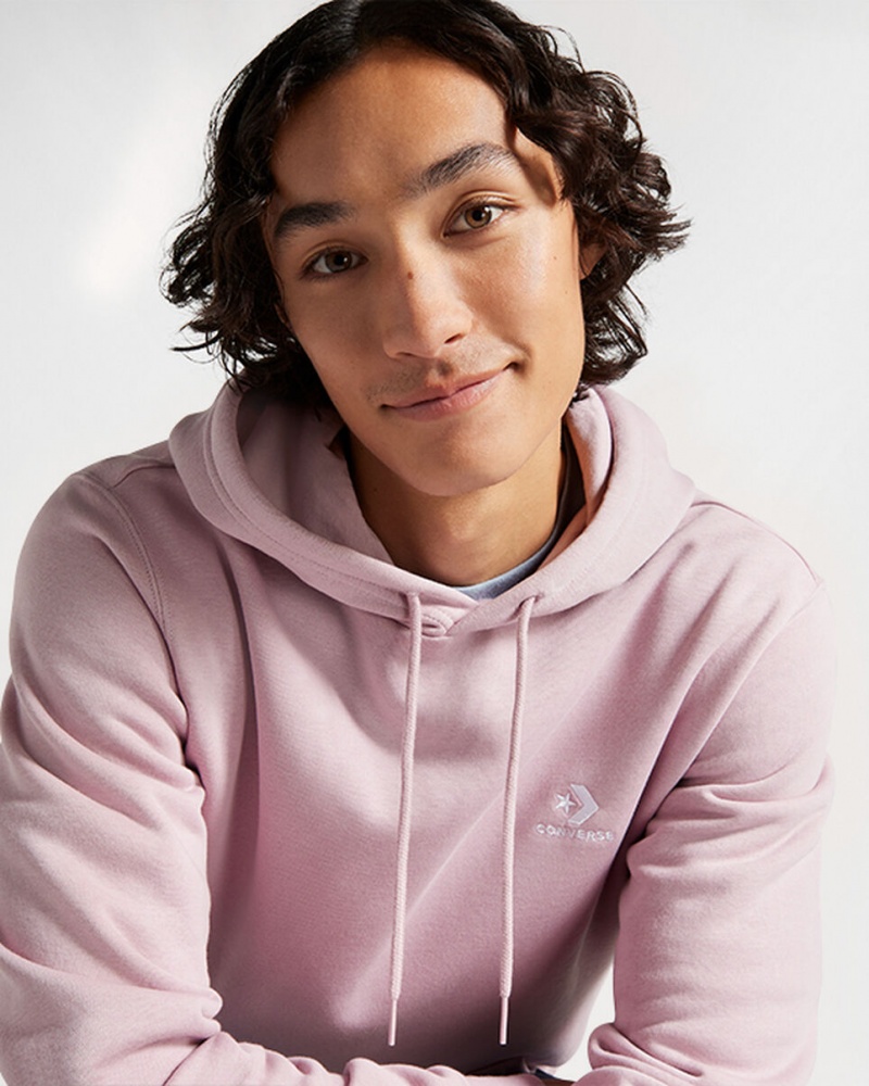 Converse Converse Go-To Embroidered Star Chevron Standard-Fit Fleece Hoodie Phantom Violet | 465SCANMF