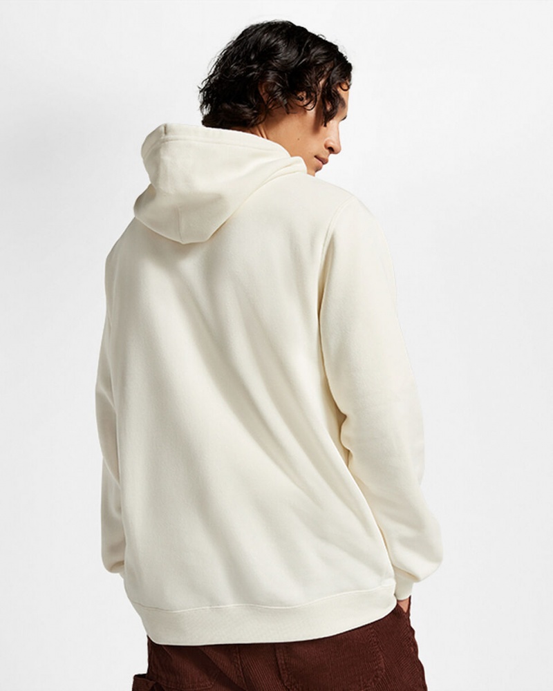 Converse Converse Go-To Embroidered Star Chevron Standard-Fit Fleece Hoodie Egret | 107XDSRUO