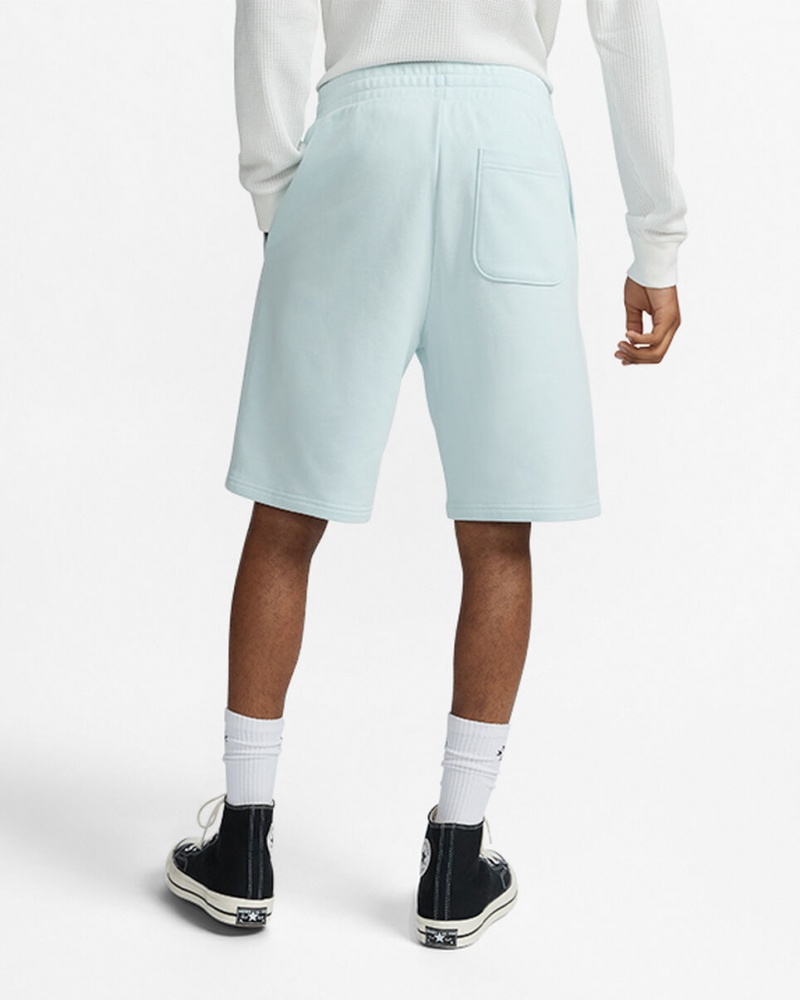 Converse Converse Go-To Embroidered Star Chevron Standard-Fit Fleece Korta Aqua Mist | 107HZNFUL