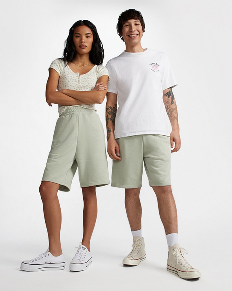 Converse Converse Go-To Embroidered Star Chevron Standard-Fit Fleece Korta Summit Sage | 873WXSHPQ