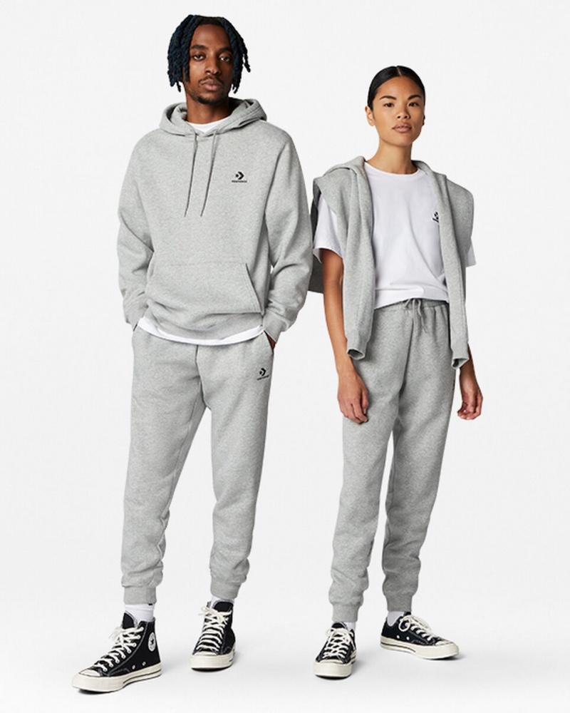 Converse Converse Go-To Embroidered Star Chevron Standard-Fit Fleece Sweatpant Grå | 897TPXGLS