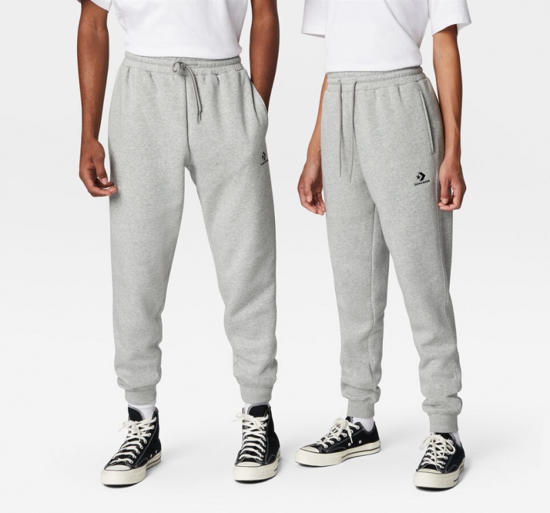 Converse Converse Go-To Embroidered Star Chevron Standard-Fit Fleece Sweatpant Grå | 897TPXGLS