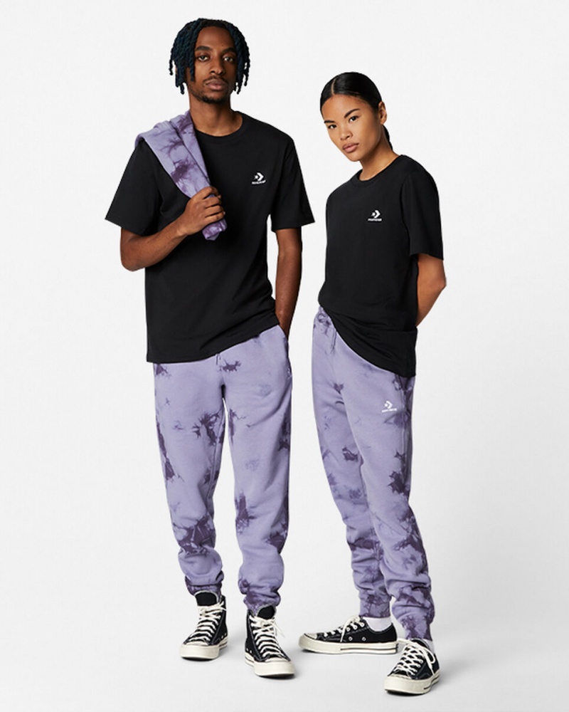 Converse Converse Go-To Embroidered Star Chevron Standard-Fit T-Shirt Svarta | 084FGAXRY