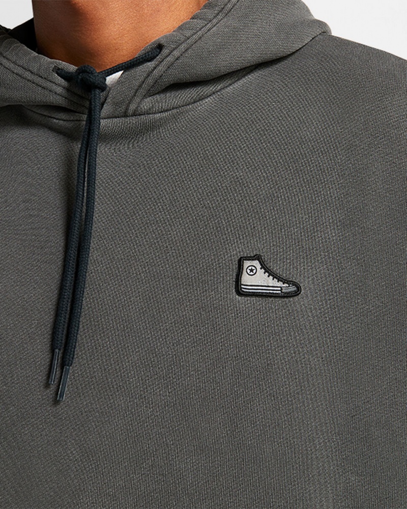 Converse Converse Go-To Sneaker Patch Loose-Fit Pullover Hoodie Svarta | 481YJCAZN