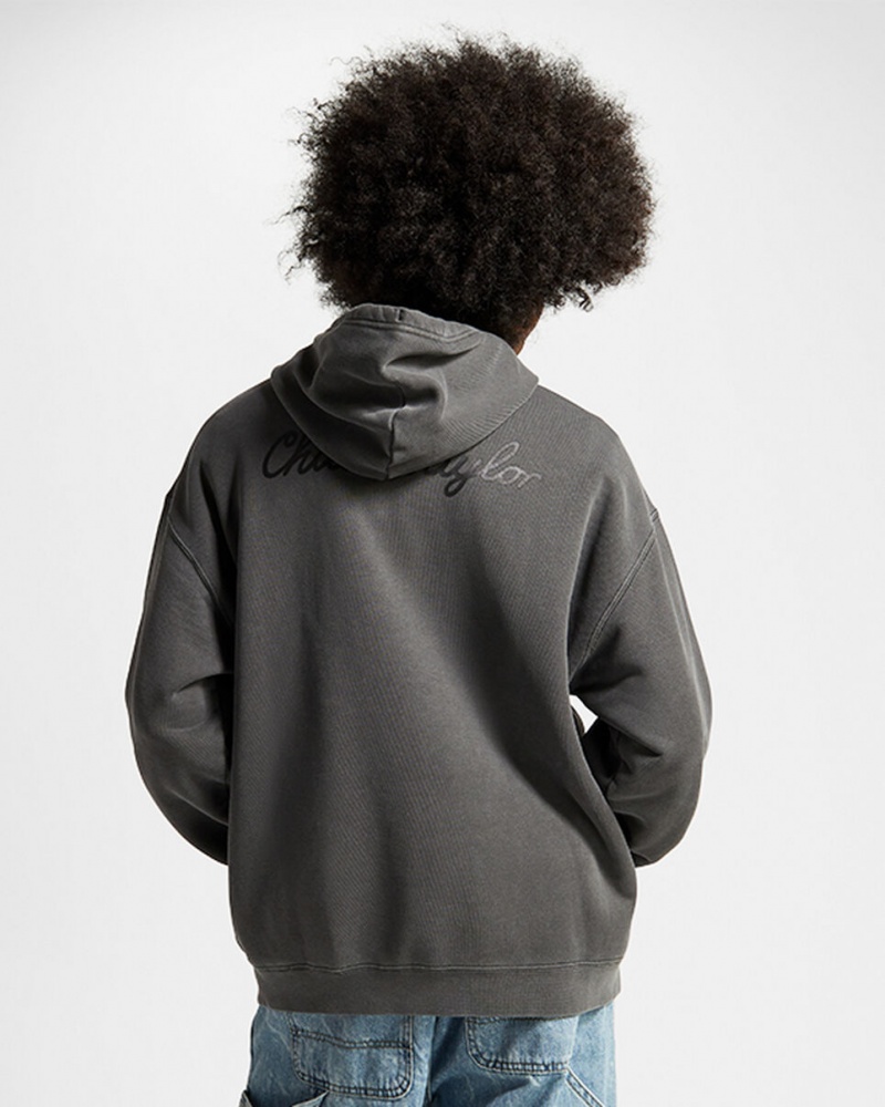 Converse Converse Go-To Sneaker Patch Loose-Fit Pullover Hoodie Svarta | 481YJCAZN