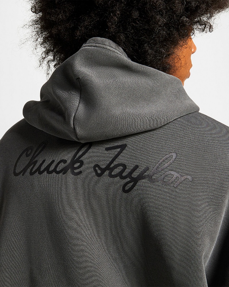 Converse Converse Go-To Sneaker Patch Loose-Fit Pullover Hoodie Svarta | 481YJCAZN