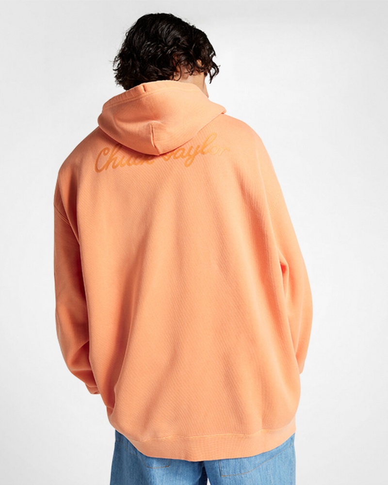 Converse Converse Go-To Sneaker Patch Loose-Fit Pullover Hoodie Tiger Moth | 852VFWUYX