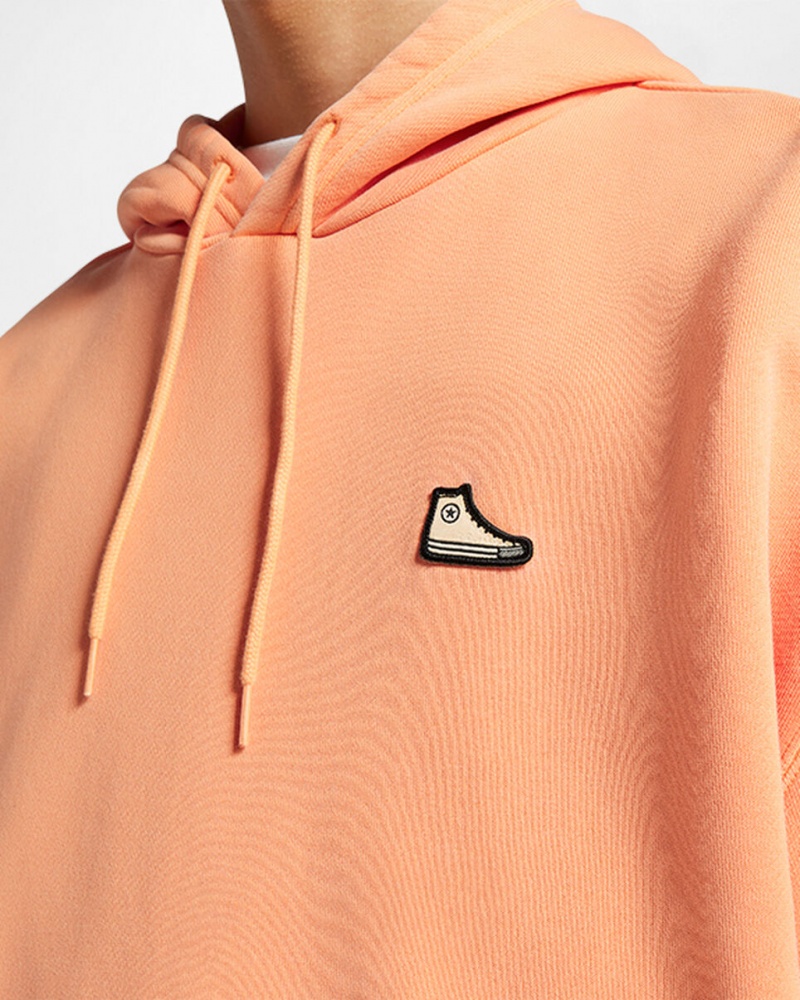 Converse Converse Go-To Sneaker Patch Loose-Fit Pullover Hoodie Tiger Moth | 852VFWUYX