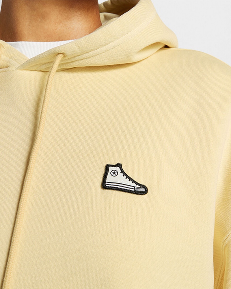 Converse Converse Go-To Sneaker Patch Loose-Fit Pullover Hoodie Open Sesame | 379MQZFLN