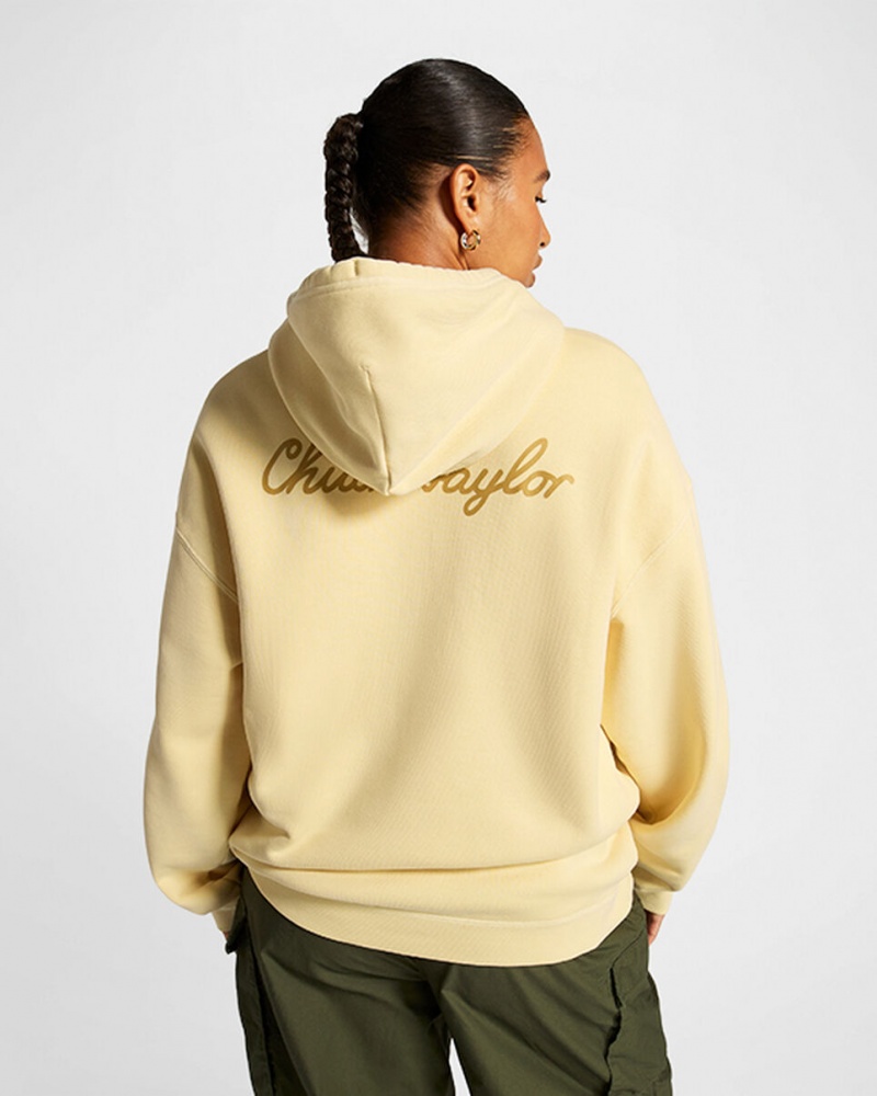 Converse Converse Go-To Sneaker Patch Loose-Fit Pullover Hoodie Open Sesame | 379MQZFLN
