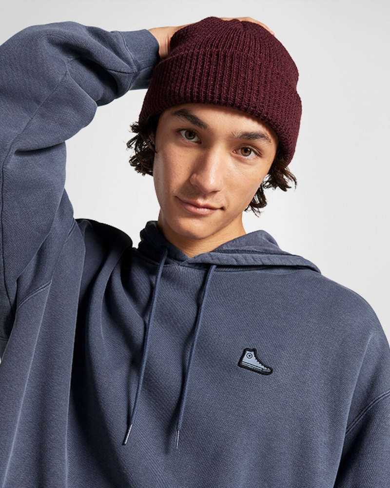 Converse Converse Go-To Sneaker Patch Loose-Fit Pullover Hoodie Blå | 603QWCERP