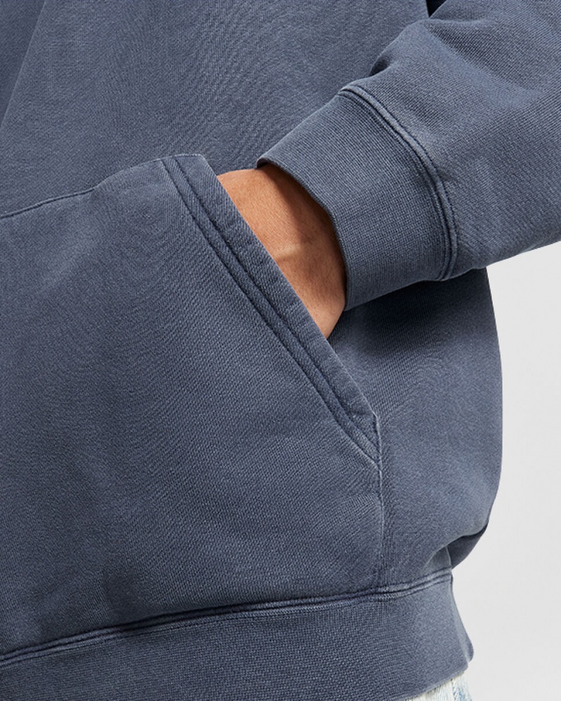 Converse Converse Go-To Sneaker Patch Loose-Fit Pullover Hoodie Blå | 603QWCERP