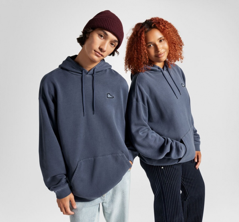 Converse Converse Go-To Sneaker Patch Loose-Fit Pullover Hoodie Blå | 603QWCERP