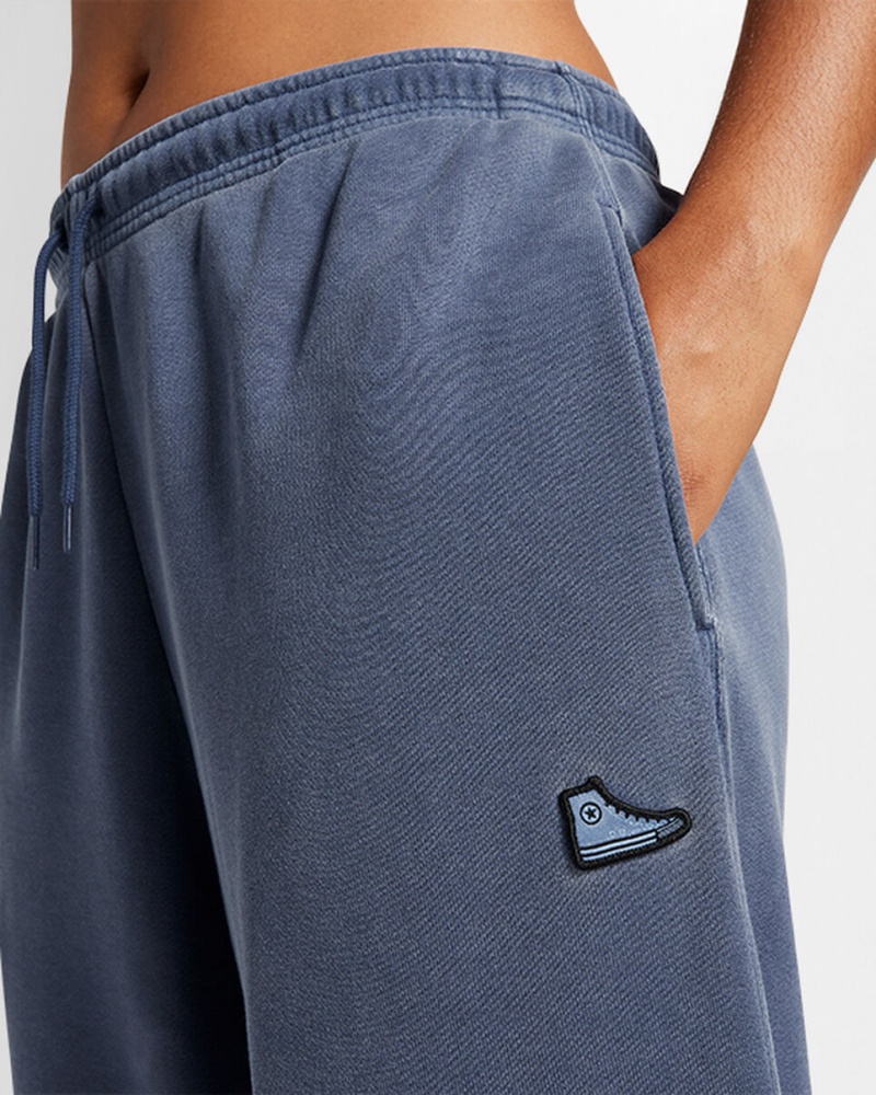 Converse Converse Go-To Sneaker Patch Loose-Fit Sweatpants Blå | 453IHVNAD