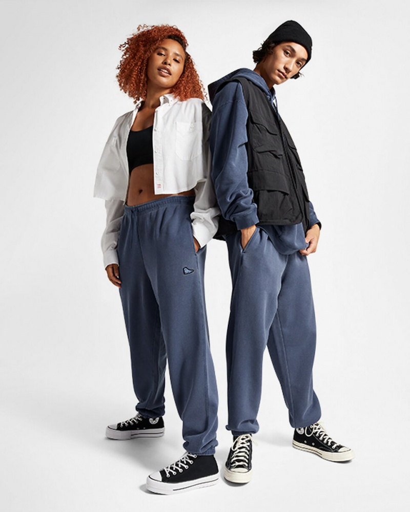 Converse Converse Go-To Sneaker Patch Loose-Fit Sweatpants Blå | 453IHVNAD