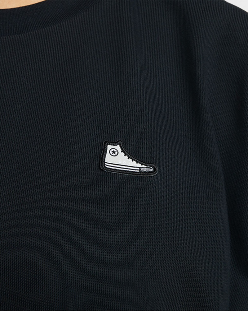 Converse Converse Go-To Sneaker Patch Loose-Fit T-Shirt Svarta | 240OEPIFZ