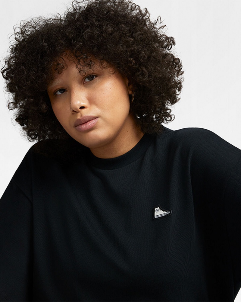 Converse Converse Go-To Sneaker Patch Loose-Fit T-Shirt Svarta | 240OEPIFZ
