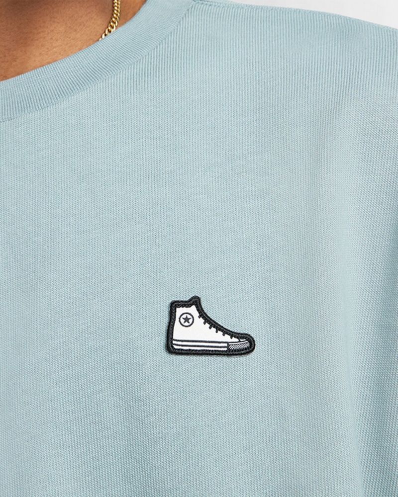 Converse Converse Go-To Sneaker Patch Loose-Fit T-Shirt Grå | 254VUJXHW
