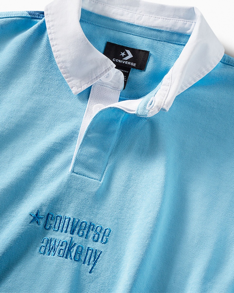 Converse Converse x Awake NY Rugby Shirt Baltic Sea | 947CTGBAI