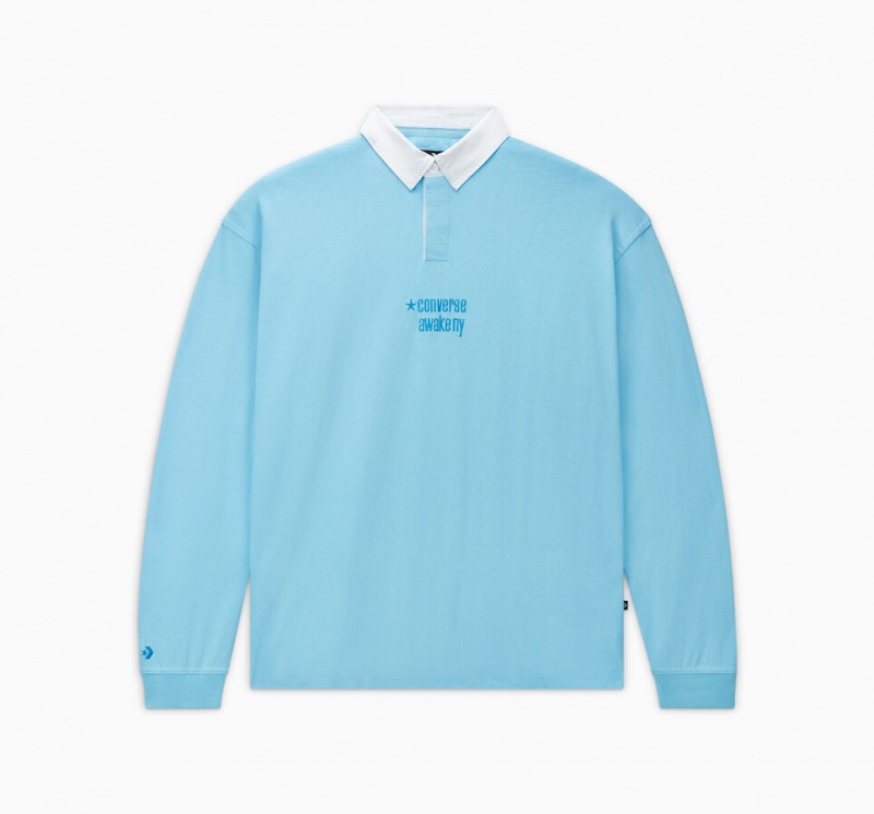 Converse Converse x Awake NY Rugby Shirt Baltic Sea | 947CTGBAI