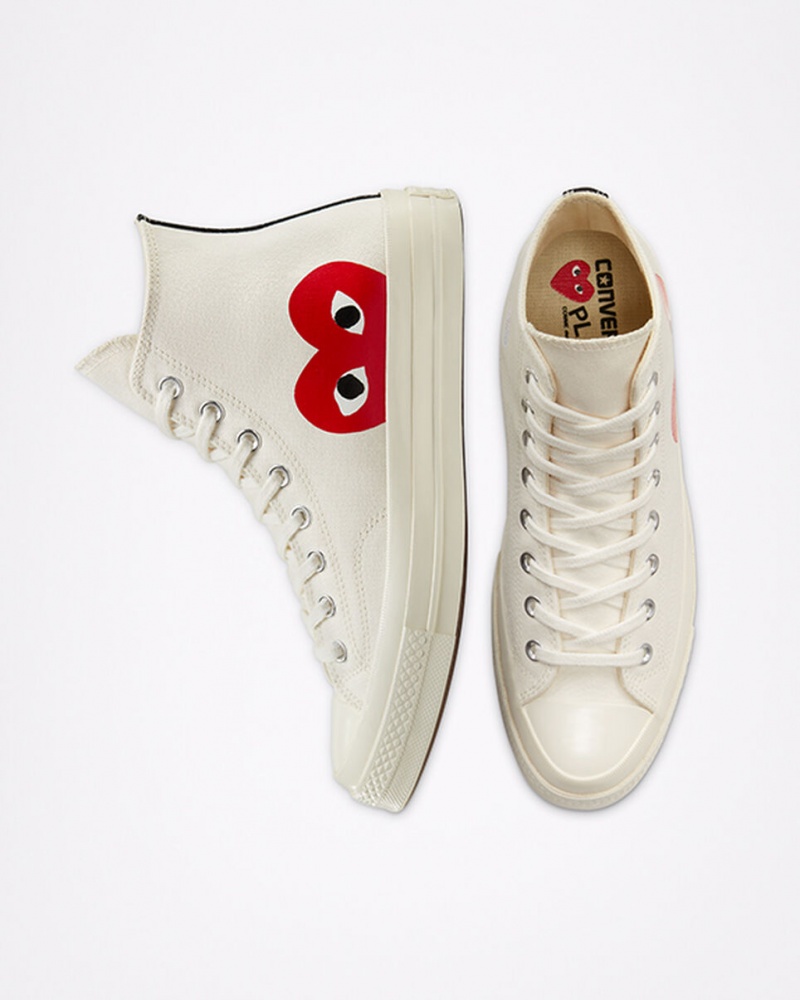 Converse Converse x Comme des Garçons PLAY Chuck 70 Vita Röda | 984ESHKPN