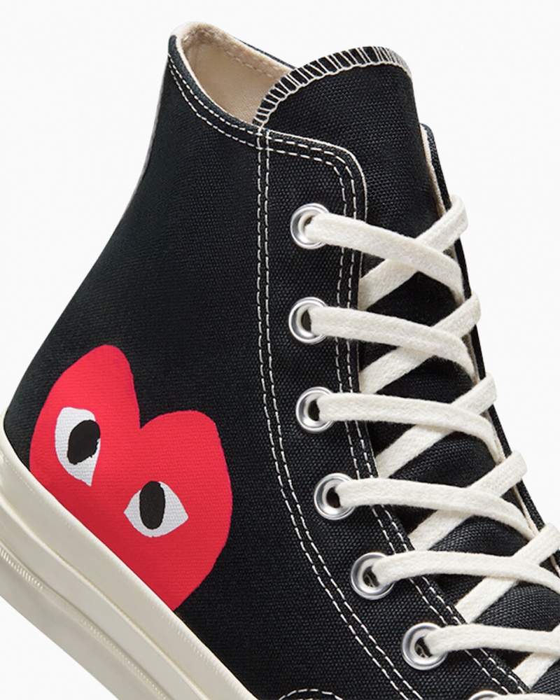 Converse Converse x Comme des Garçons PLAY Chuck 70 Svarta Vita Röda | 871ENLUPQ