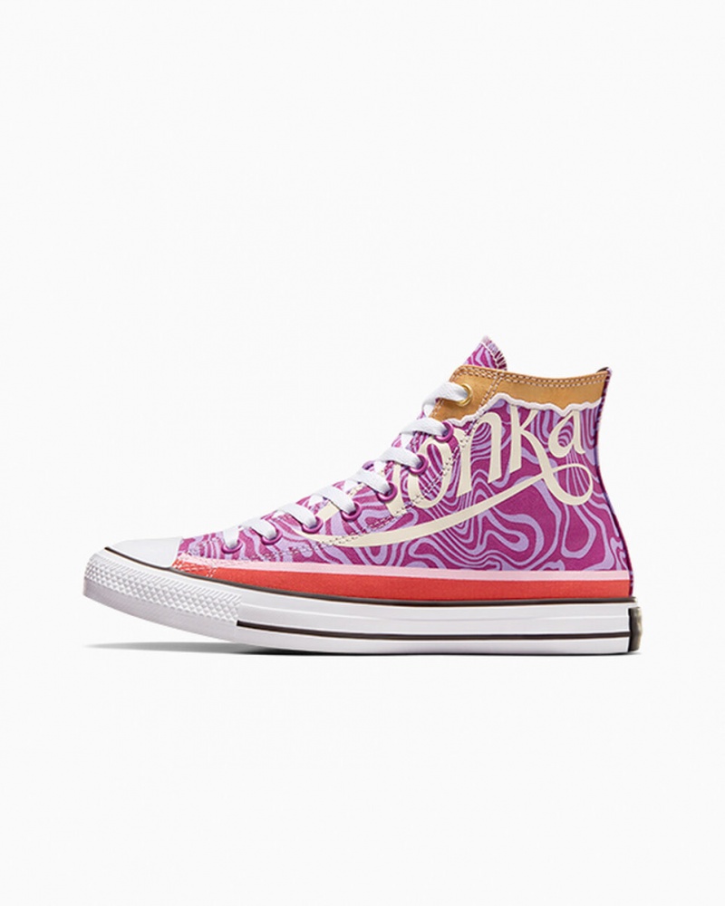 Converse Converse x Wonka Chuck Taylor All Star Swirl Lila Vita Svarta | 846FIKZYG