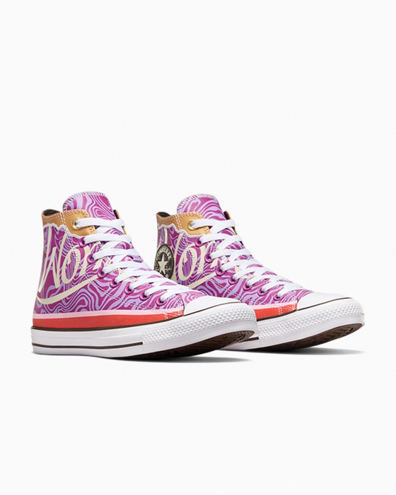 Converse Converse x Wonka Chuck Taylor All Star Swirl Lila Vita Svarta | 846FIKZYG