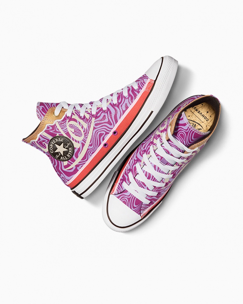 Converse Converse x Wonka Chuck Taylor All Star Swirl Lila Vita Svarta | 846FIKZYG