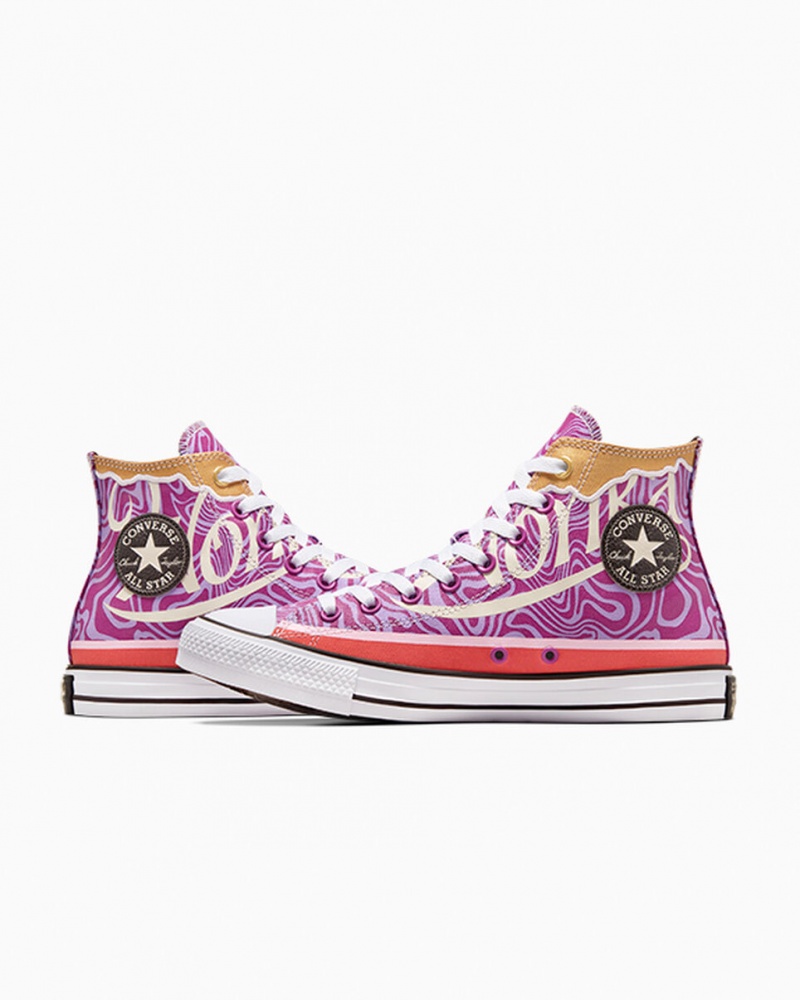 Converse Converse x Wonka Chuck Taylor All Star Swirl Lila Vita Svarta | 846FIKZYG