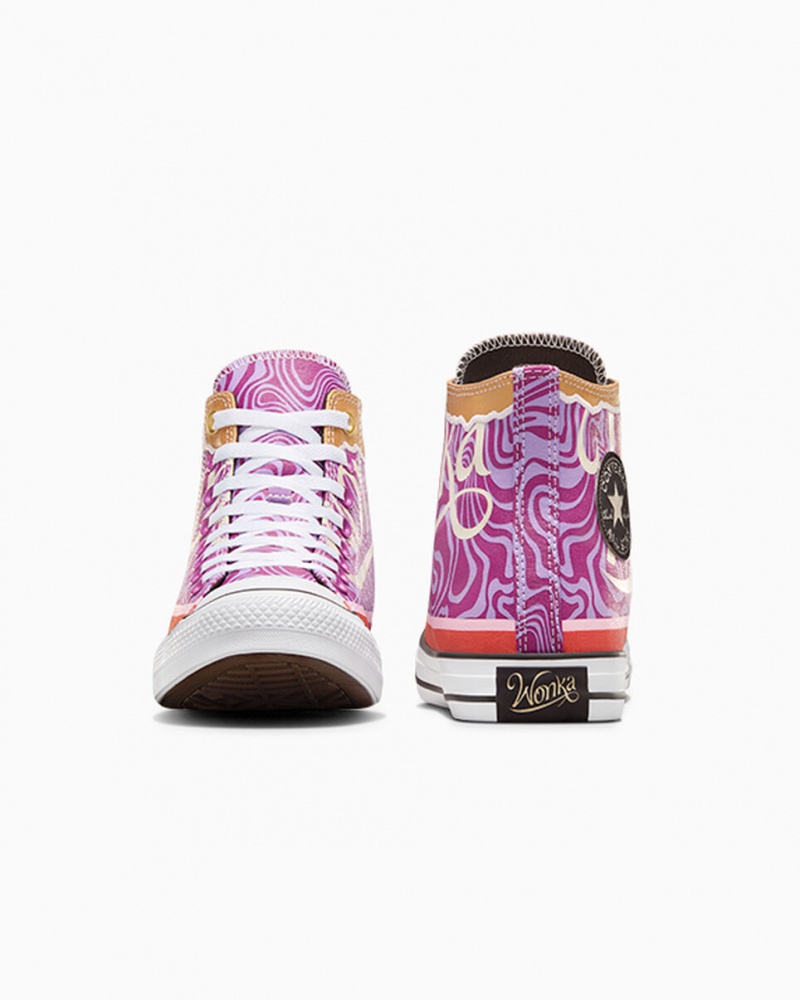Converse Converse x Wonka Chuck Taylor All Star Swirl Lila Vita Svarta | 846FIKZYG