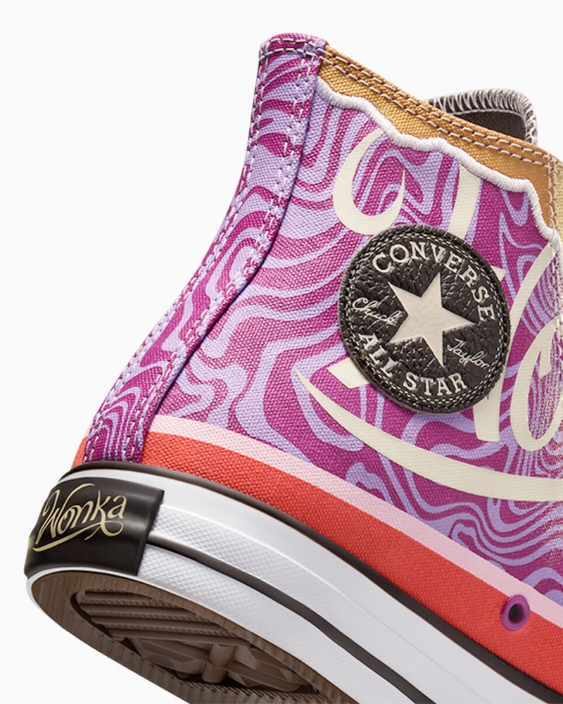 Converse Converse x Wonka Chuck Taylor All Star Swirl Lila Vita Svarta | 846FIKZYG