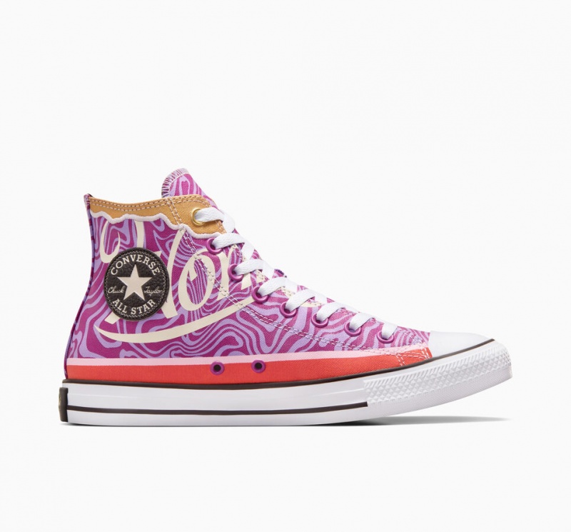 Converse Converse x Wonka Chuck Taylor All Star Swirl Lila Vita Svarta | 846FIKZYG
