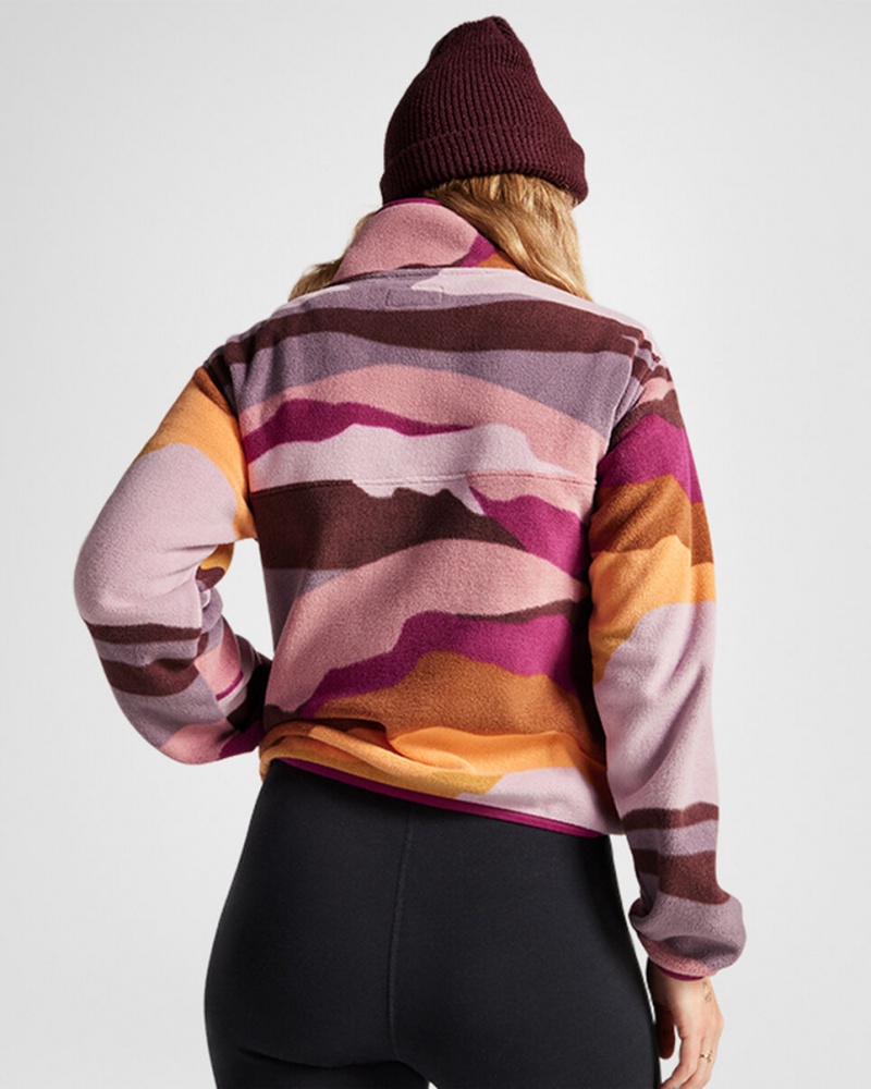 Converse Counter Climate Polar Fleece Abstract Half-Zip Popover Phantom Violet Multi | 438JVRISL