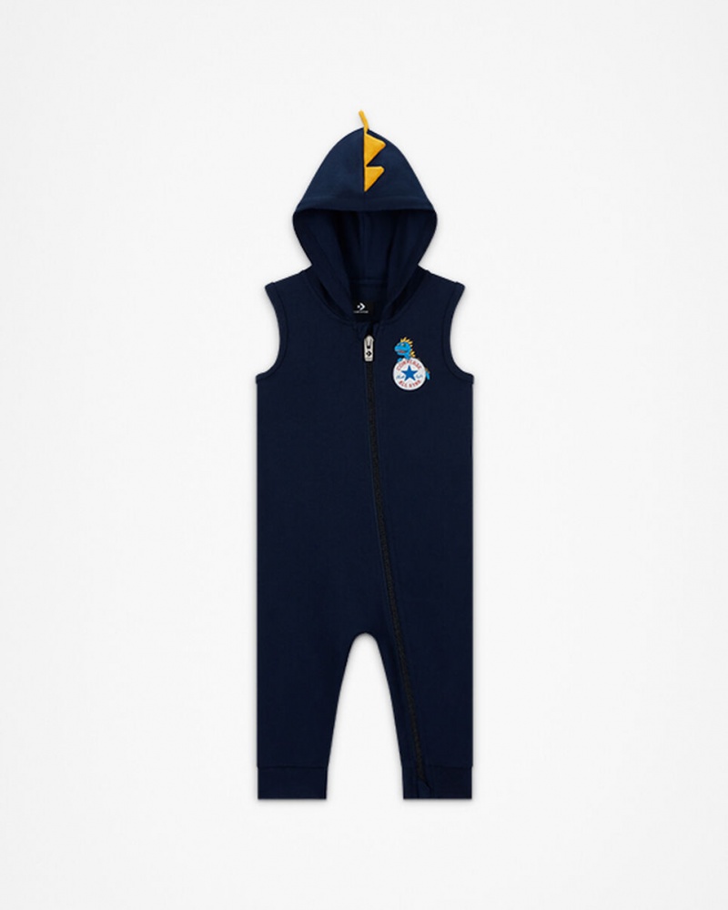 Converse Dino Explorer Hooded Coverall & Bodysuit Set Marinblå | 065LJYRQT