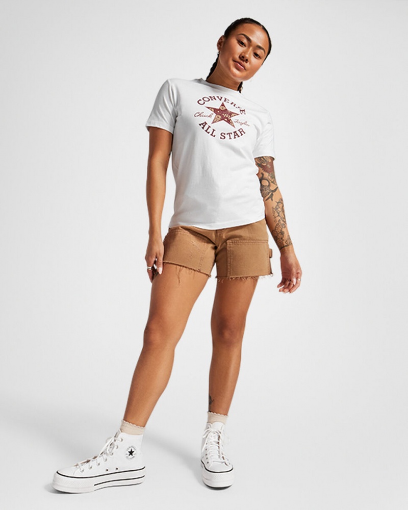 Converse Floral Patch T-Shirt Vita | 716RZGYLQ
