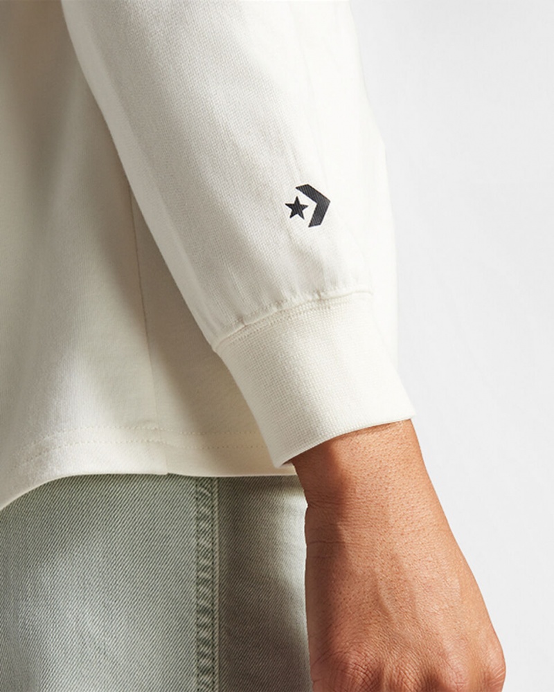 Converse Let's Wander Together Long Sleeve T-Shirt Egret | 245BANCSW