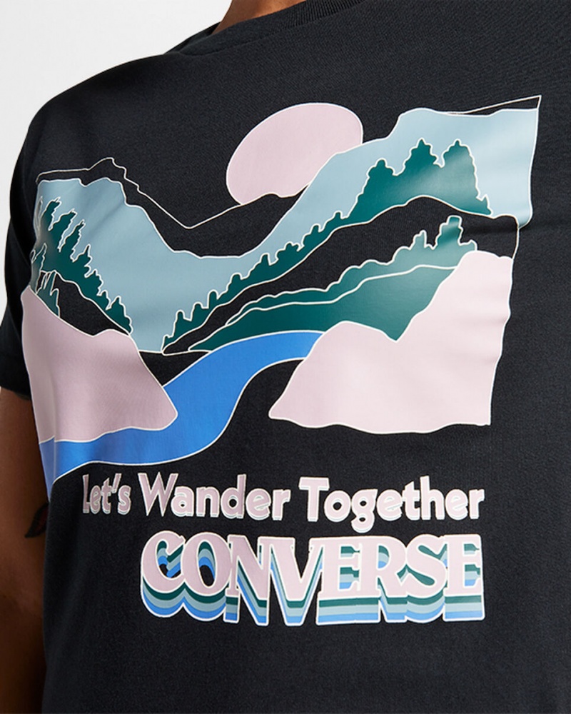 Converse Outdoor Art T-Shirt Svarta | 829MRJEDZ