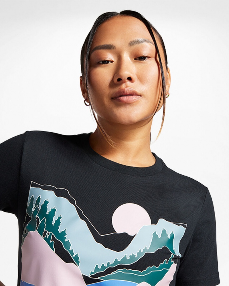 Converse Outdoor Art T-Shirt Svarta | 829MRJEDZ