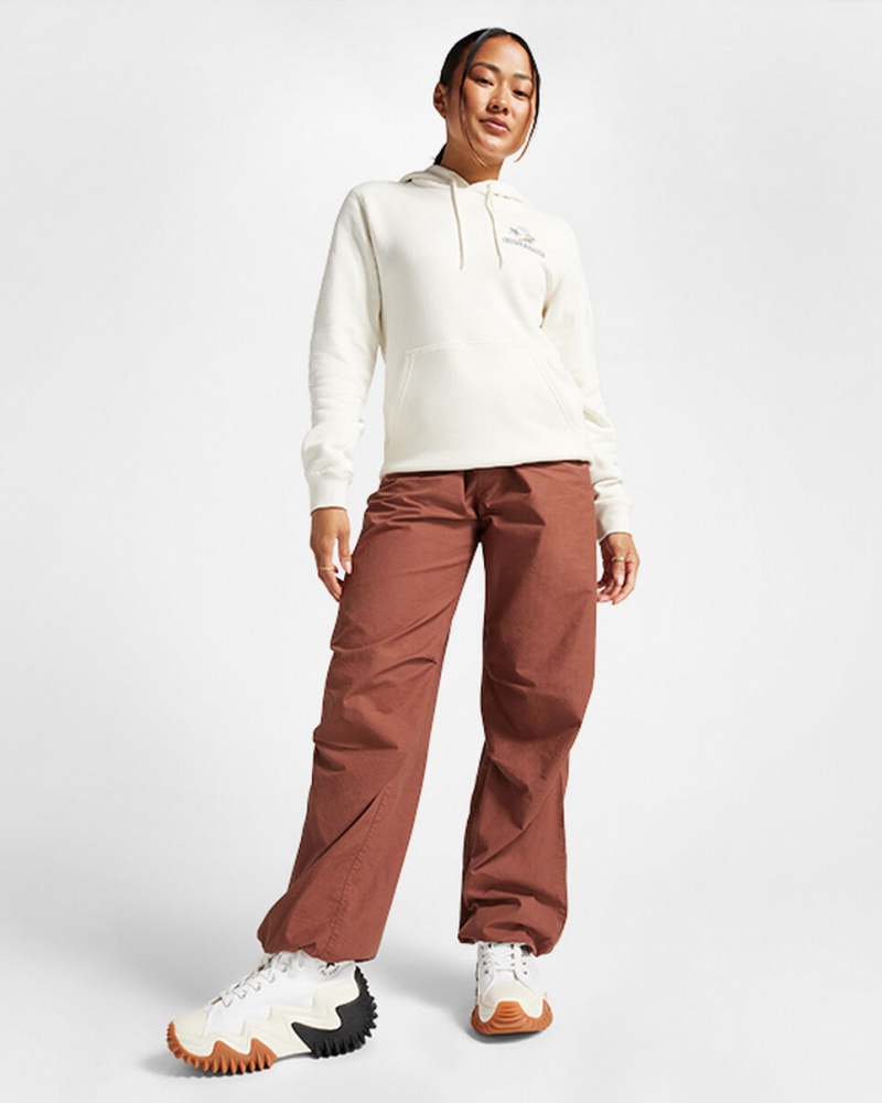 Converse Outdoors Tryck Hoodie Egret | 270NYVQMC