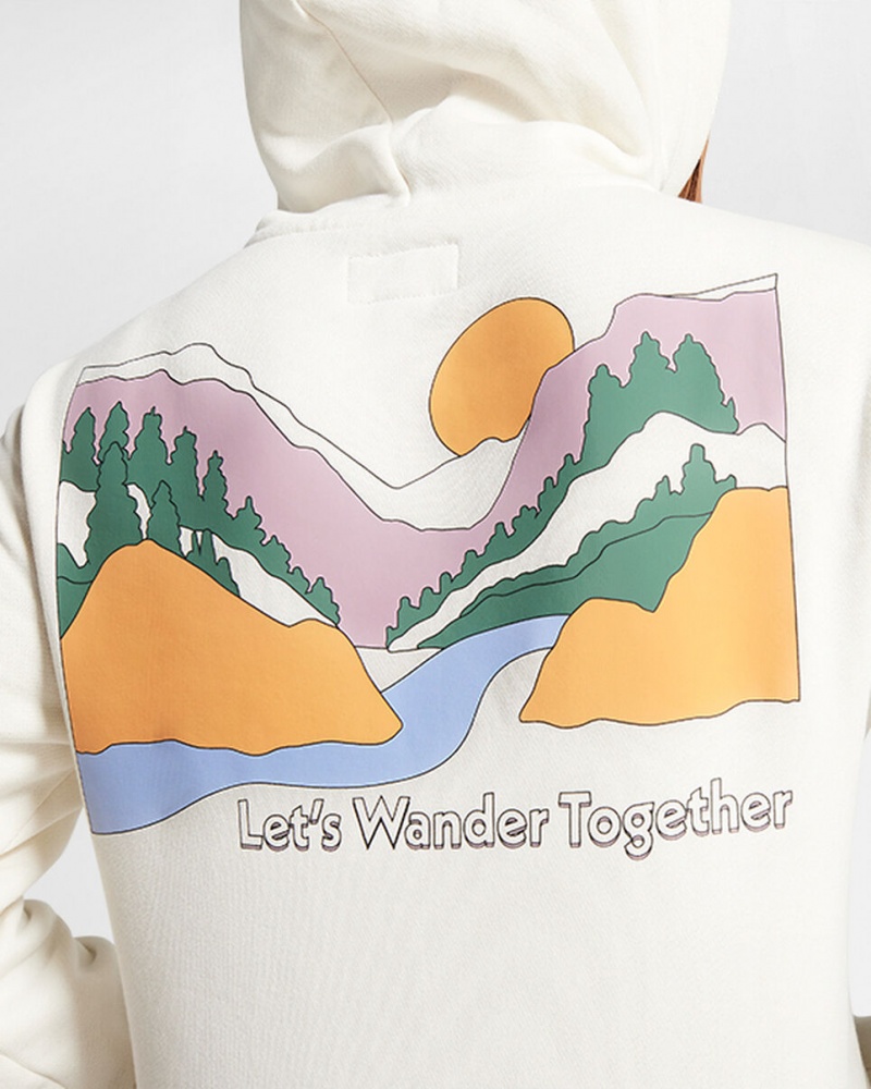 Converse Outdoors Tryck Hoodie Egret | 270NYVQMC