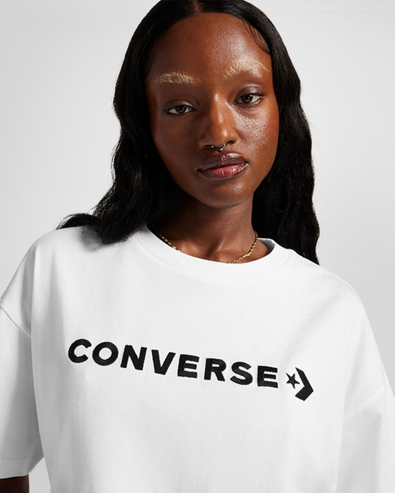 Converse Oversized Wordmark T-Shirt Vita | 038CLNGVT
