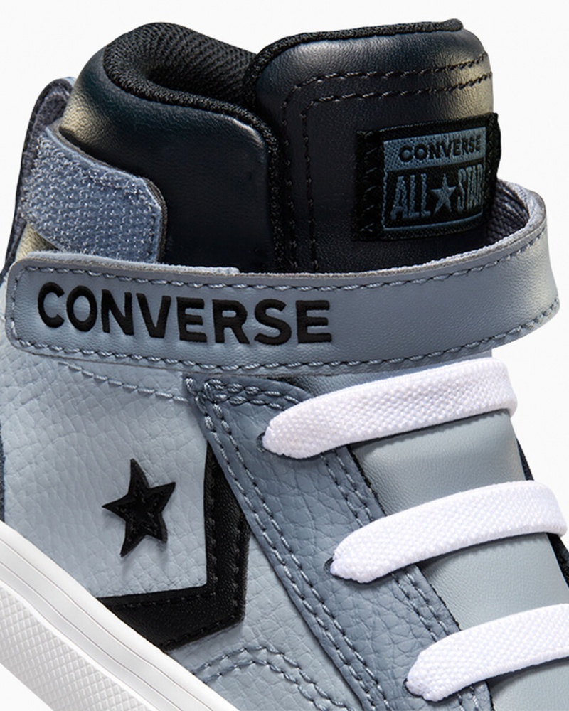 Converse Pro Blaze Rem Läder Silver Svarta Vita | 935HJGQBV